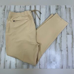 Right Of Way Jogger Pants Mens XL Beige Drawstring Casual Stretch